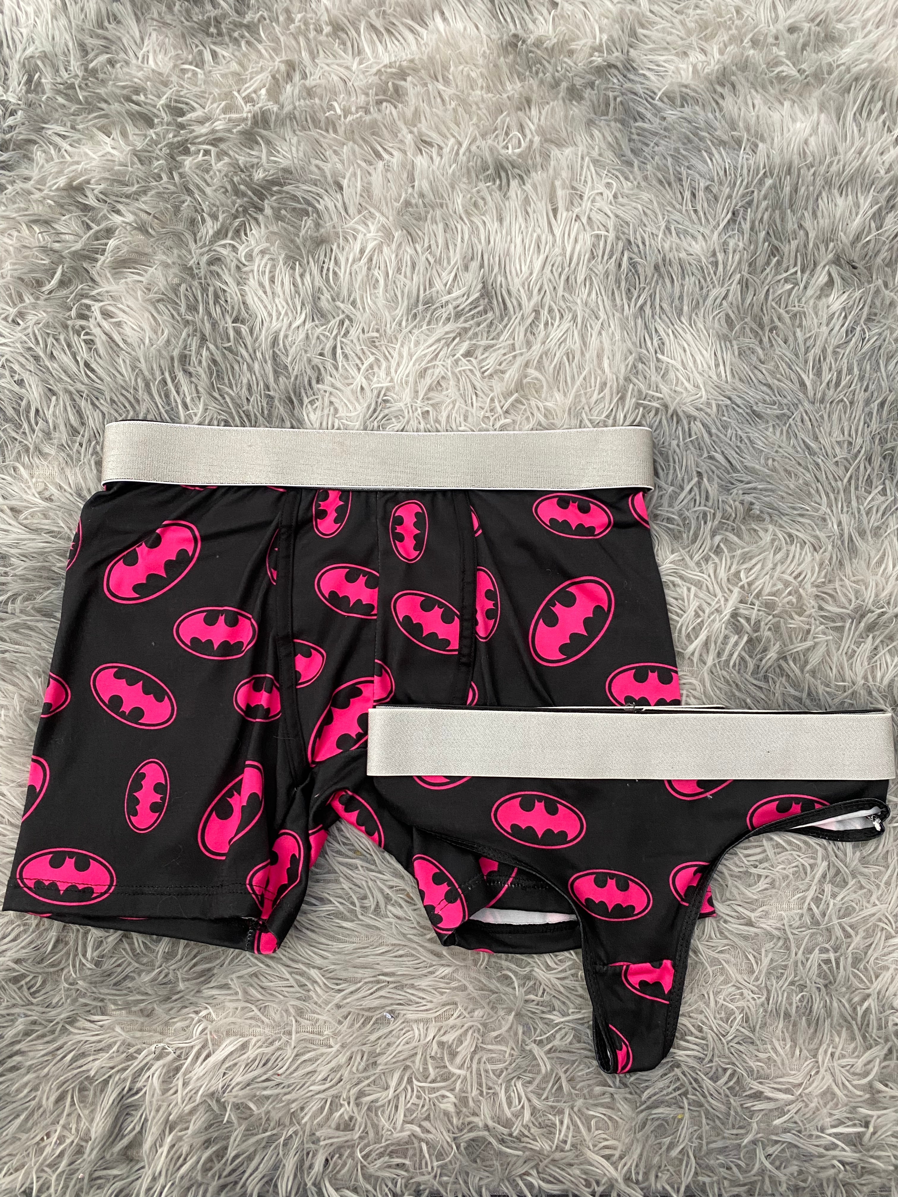 Batman Logo Rosa Duo Unitalla Con Tanga