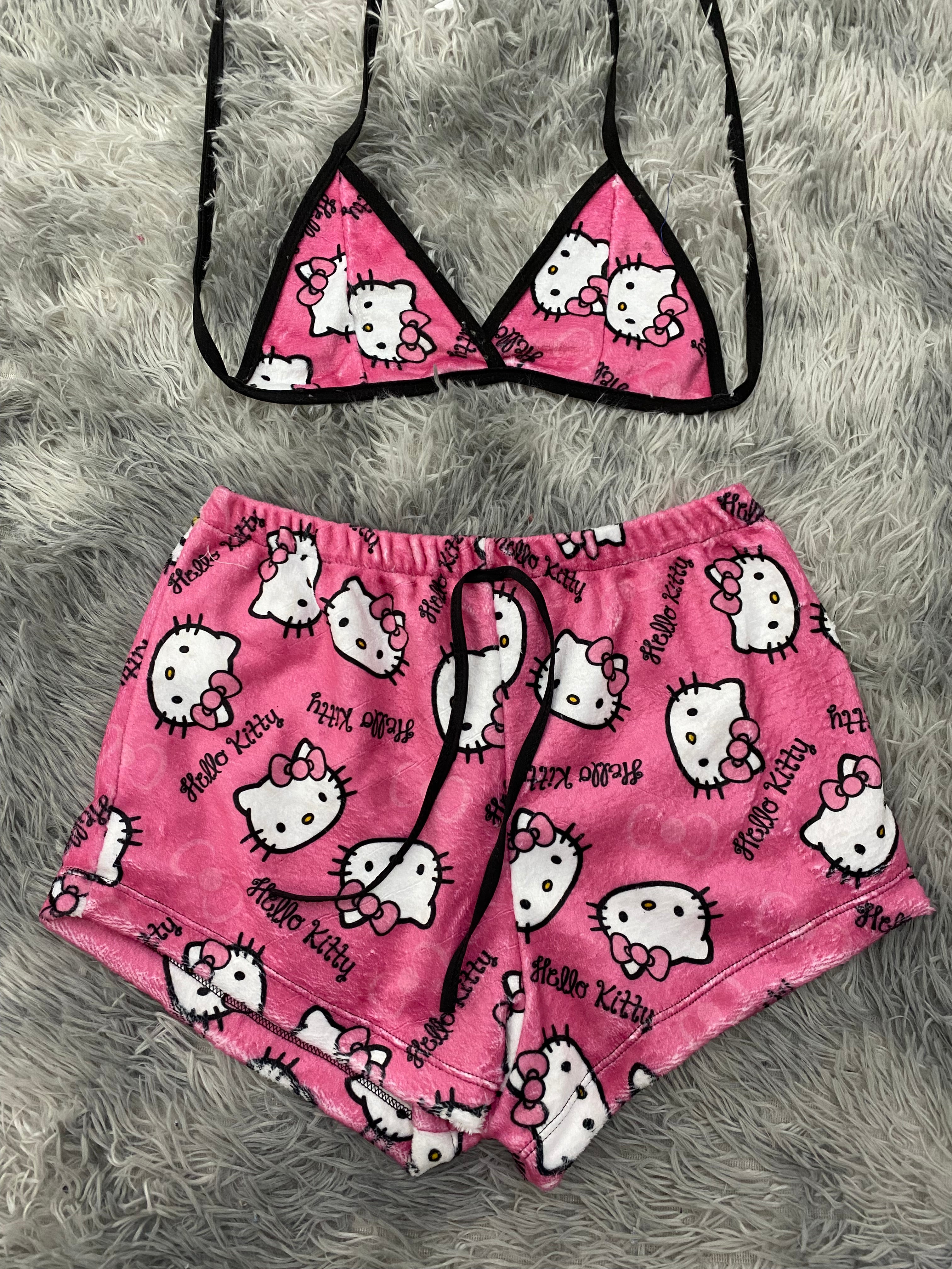 Hello Kitty Rosa Moño Rosa Claro Top Con Short Brush