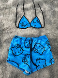 Hello Kitty Azul Top Con Short Afelpado