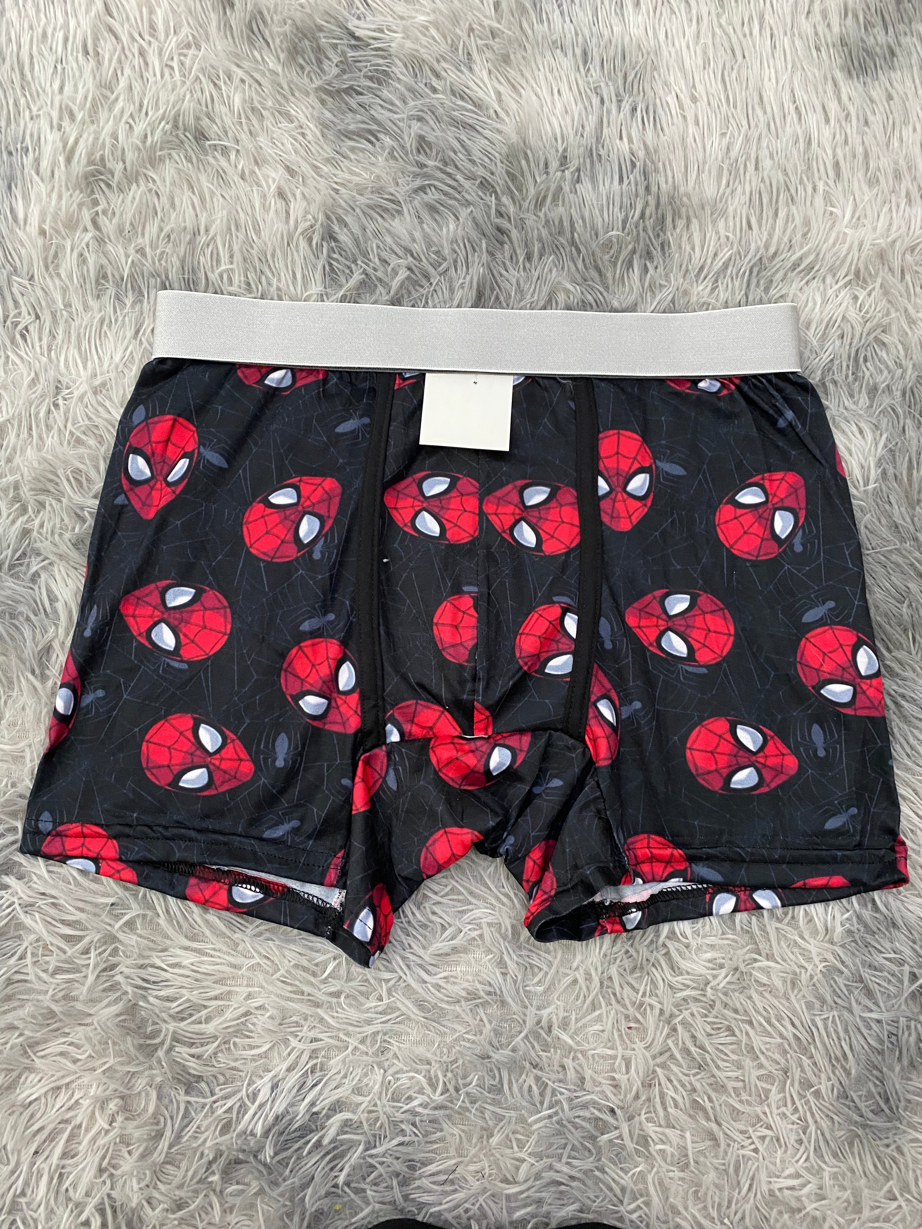 Spiderman Arañas Grises Fondo Negro Boxer Hombre XL