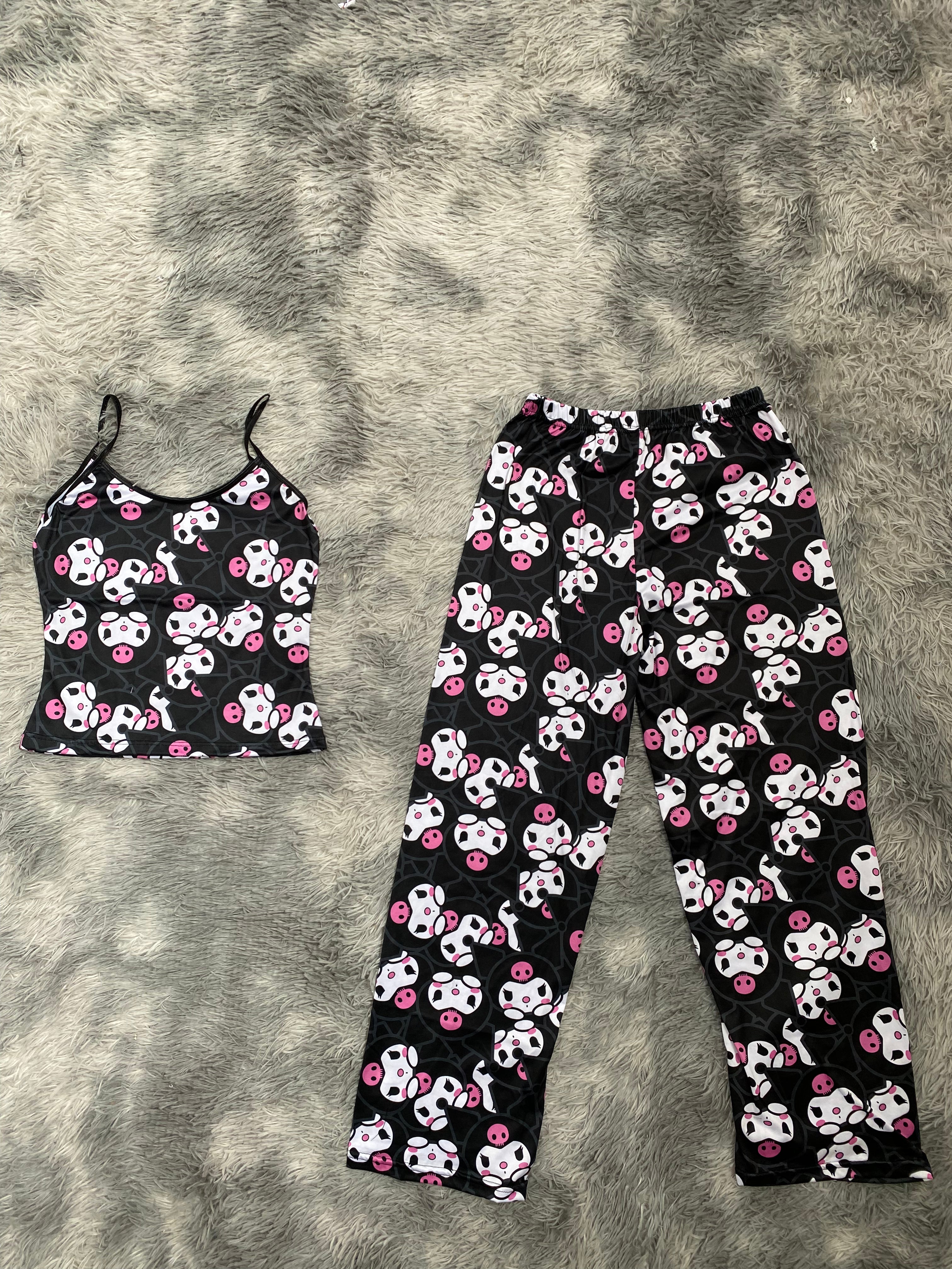 Kuromi Caras Blusa Con Pantalón