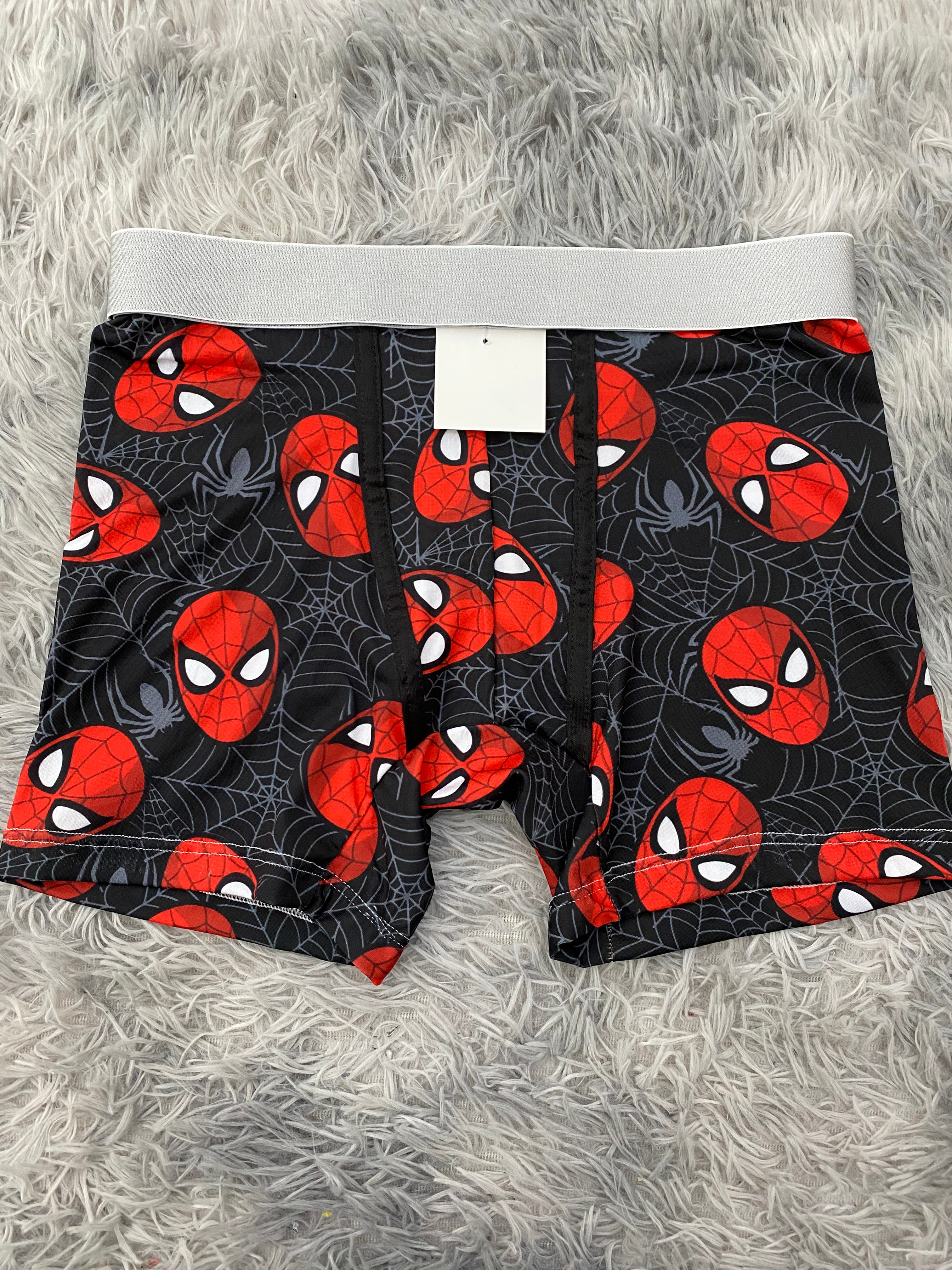 Spiderman Telaraña Gris Fondo Negro Boxer Hombre Unitalla