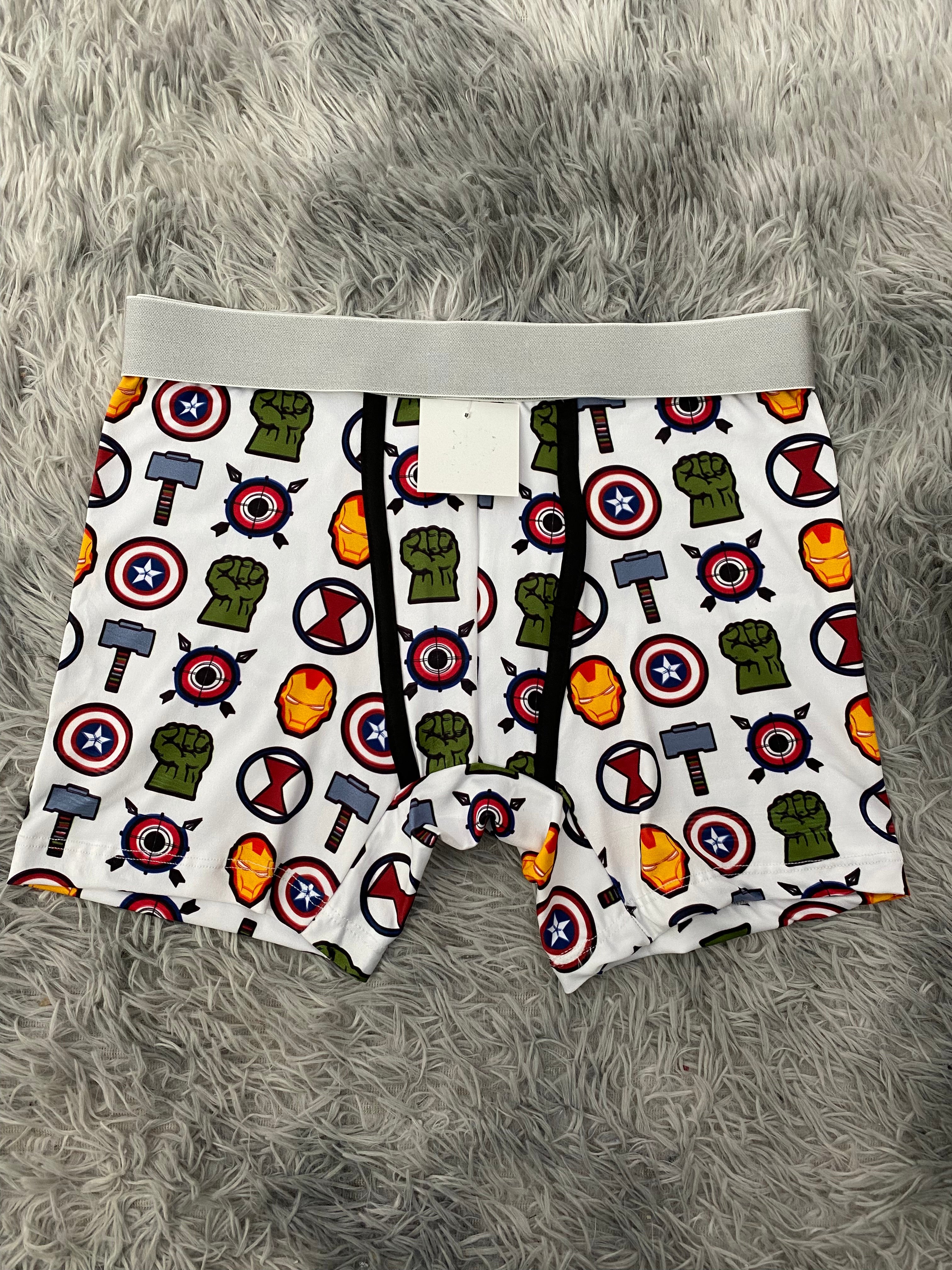 Superheroes Logos Fondo Blanco Boxer Hombre Unitalla