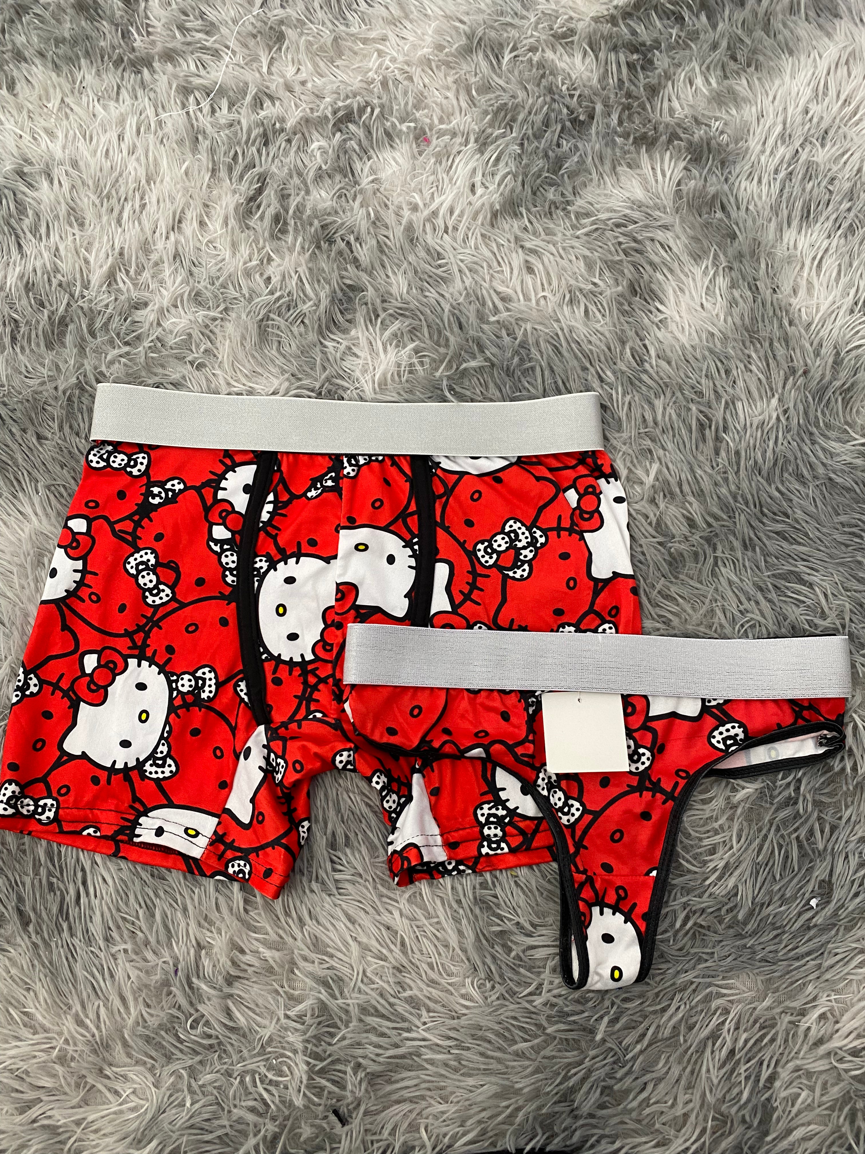 Hello Kitty Rojo Y Blanco Duo Unitalla Con Tanga