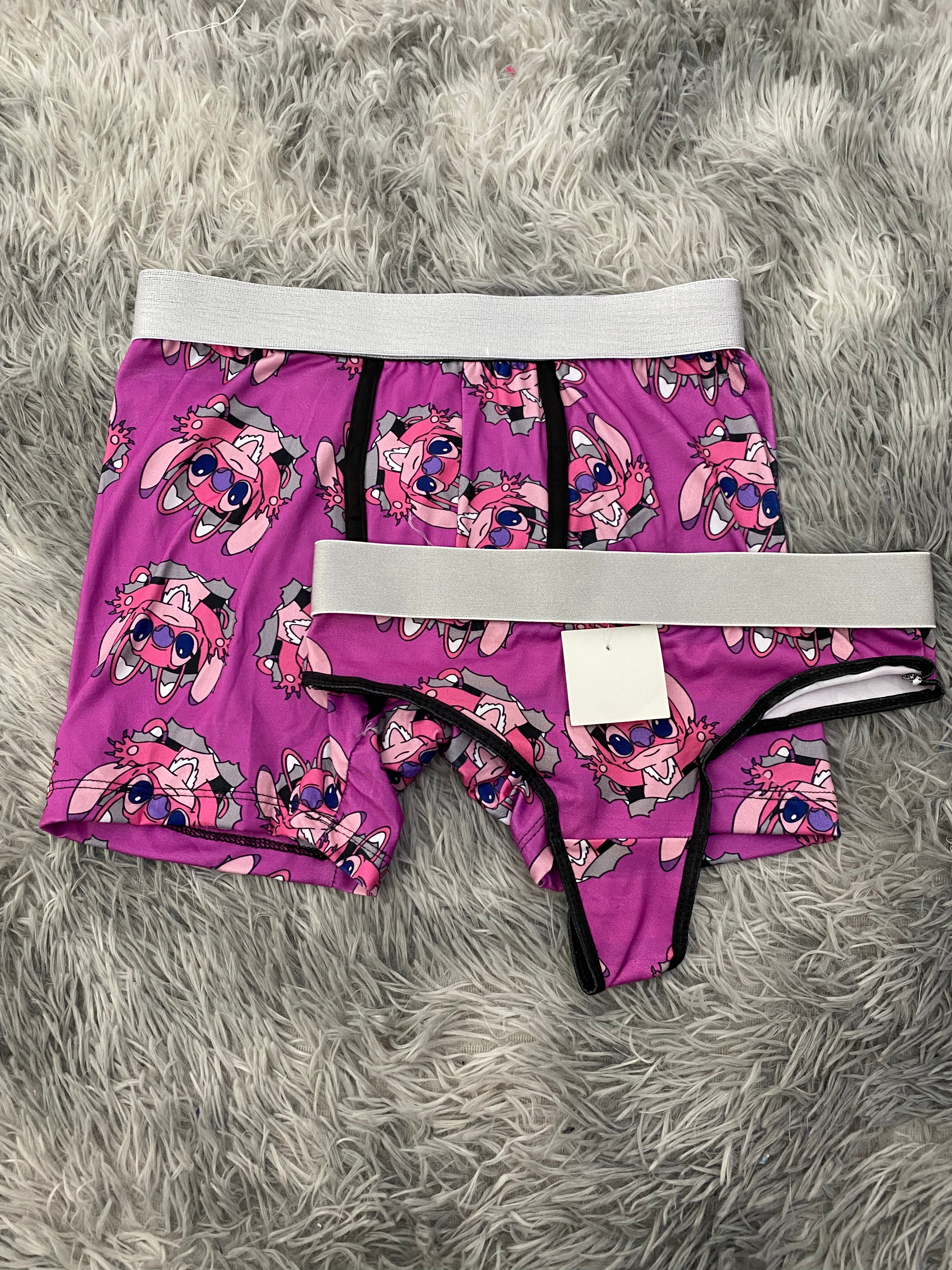 Stitch Fondo Rosa Duo Unitalla Con Tanga