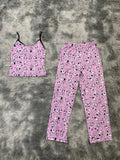 Snoopy Corazones Fondo Morado Blusa Con Pantalón