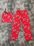 Rosita Fresita Gato Fondo De Cuadros Blusa Con Pantalón