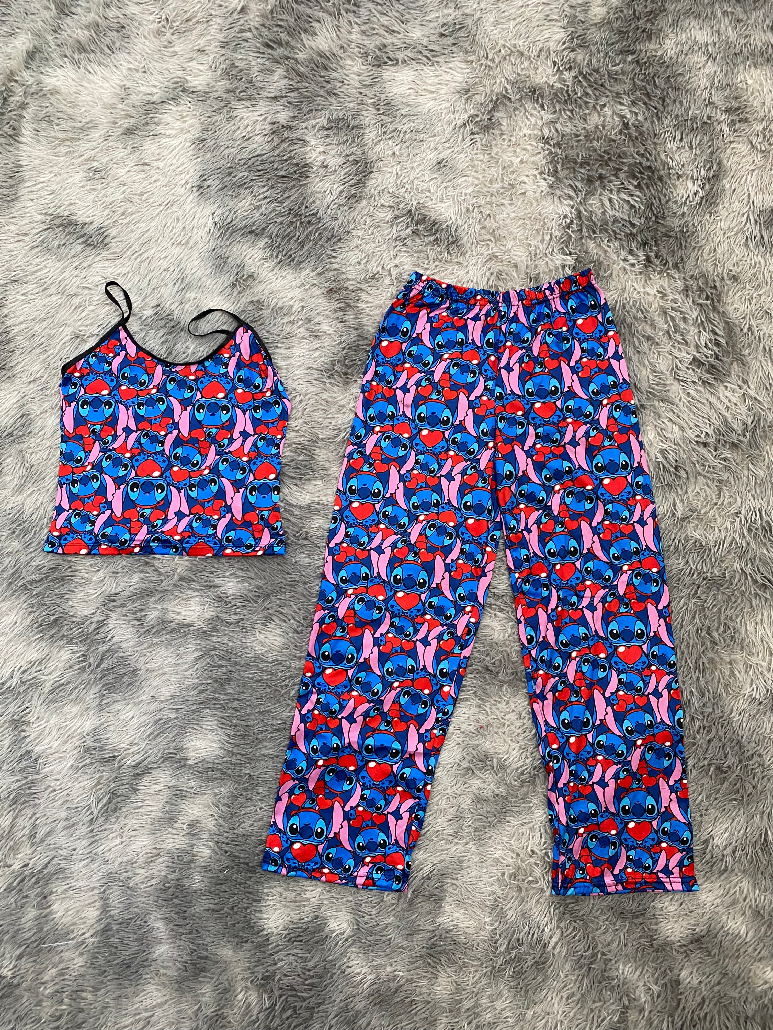 Stitch Corazones Blusa Con Pantalón
