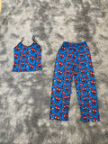 Spider Kitty Fondo Azul Blusa Con Pantalón