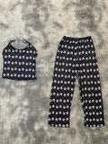 Jack fondo negro Blusa Con Pantalón Pijama De Dama