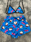 Hello Kitty Fondo Azul Top Con Short Afelpado
