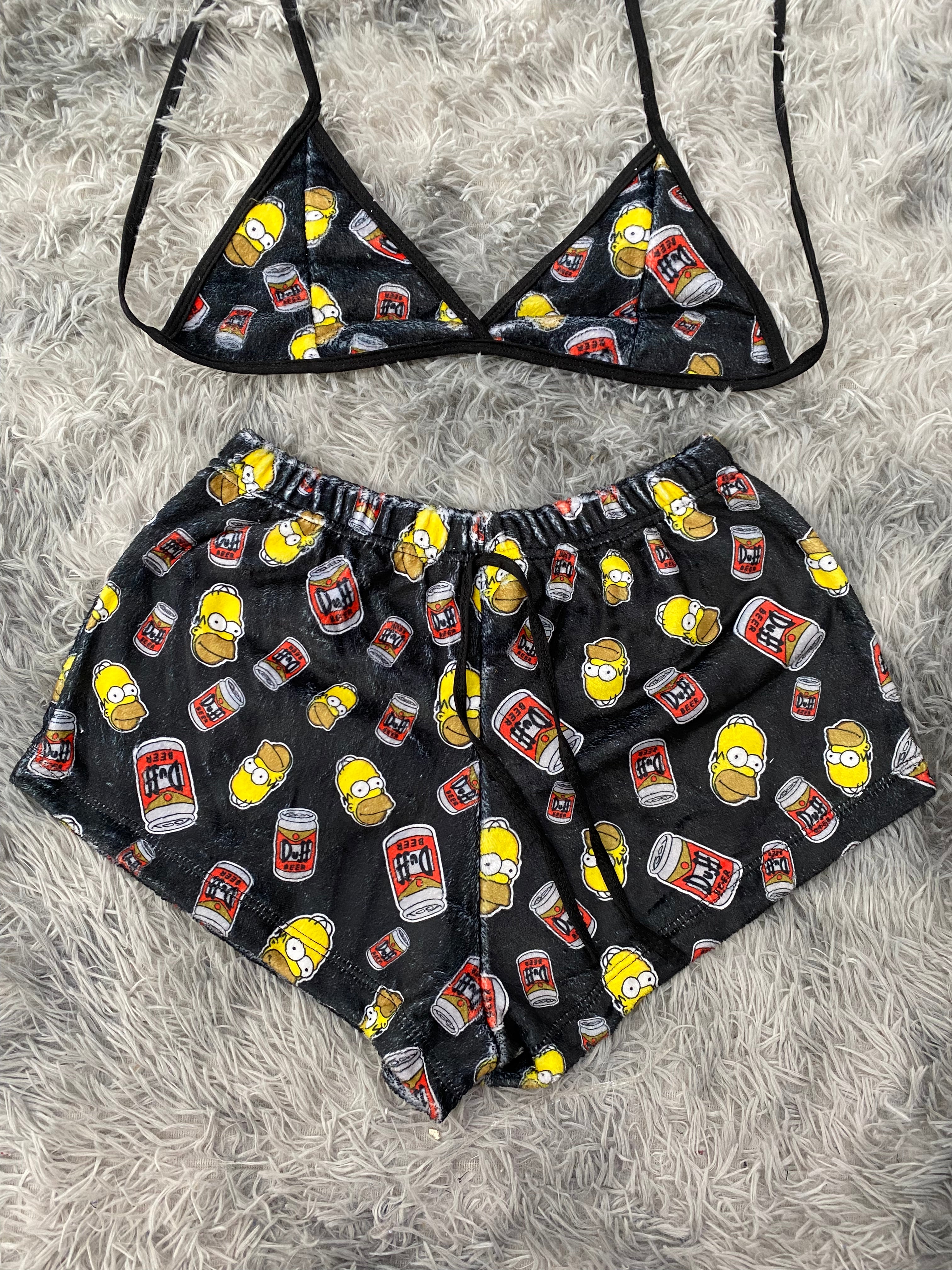 Simpson Cerveza Duff Top Con Short Afelpado