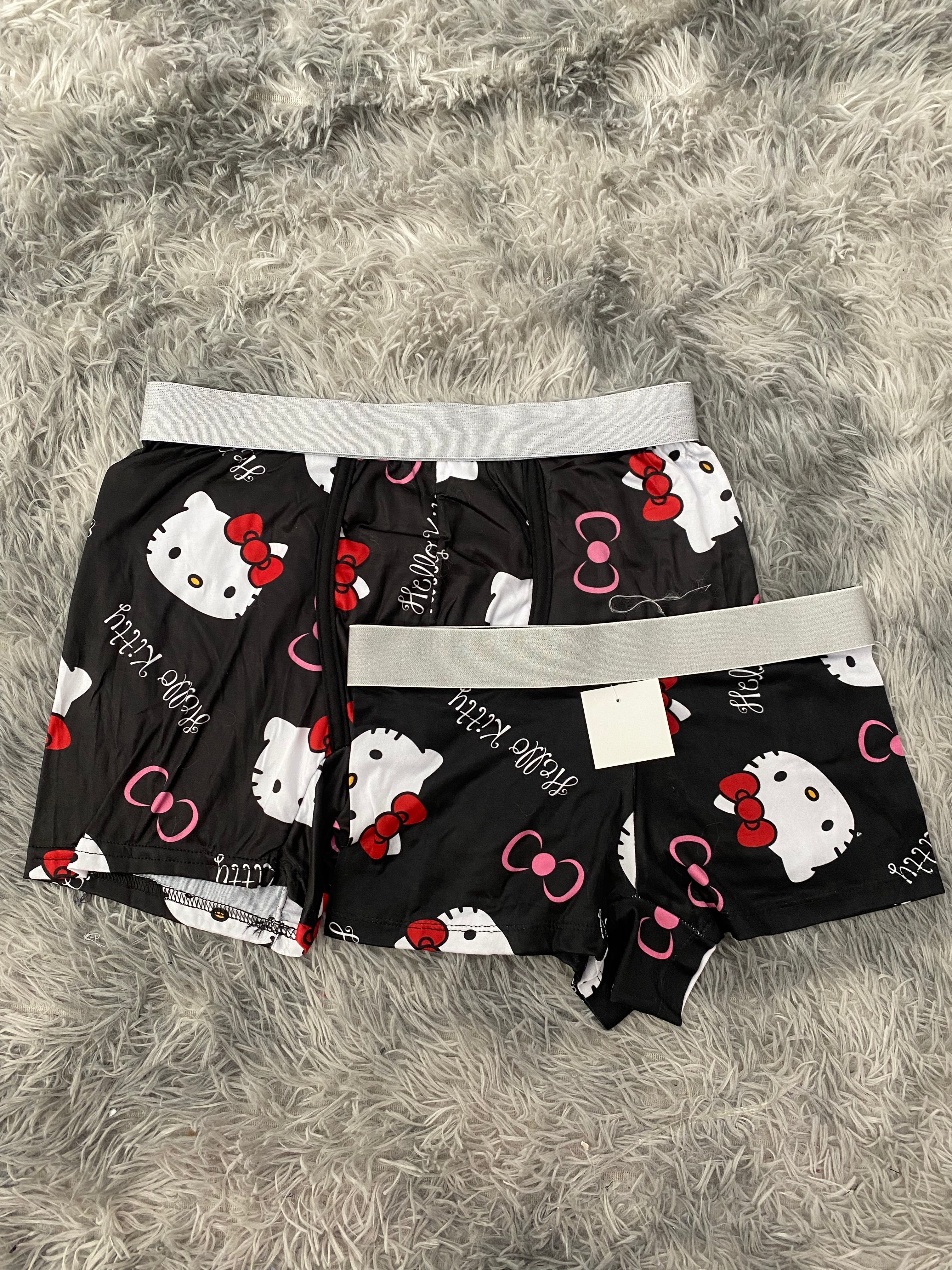 Hello Kitty Moños Fondo Negro Duo Con Boxer XL