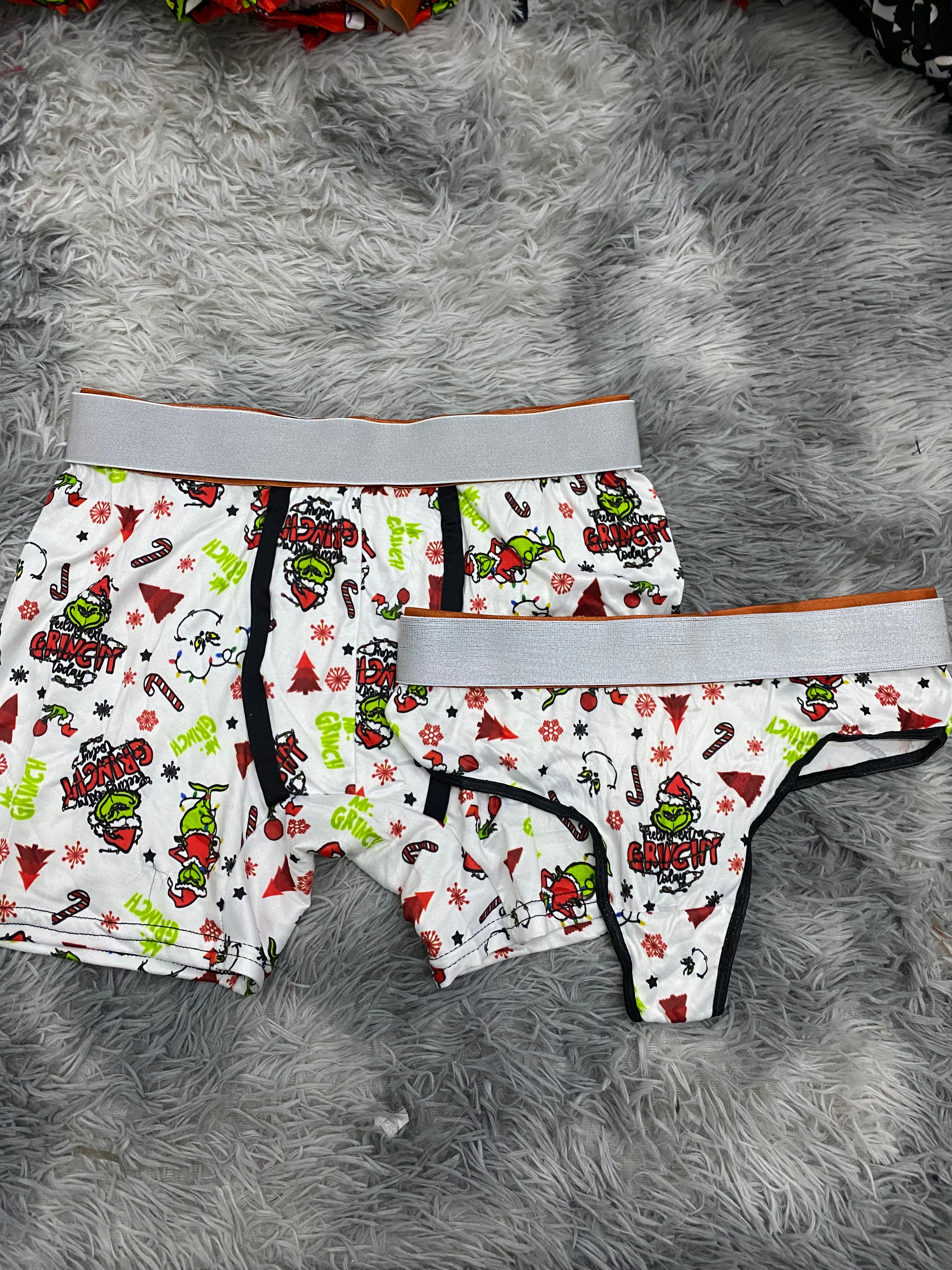 Grinch fondo blanco Dúo con tanga unitalla