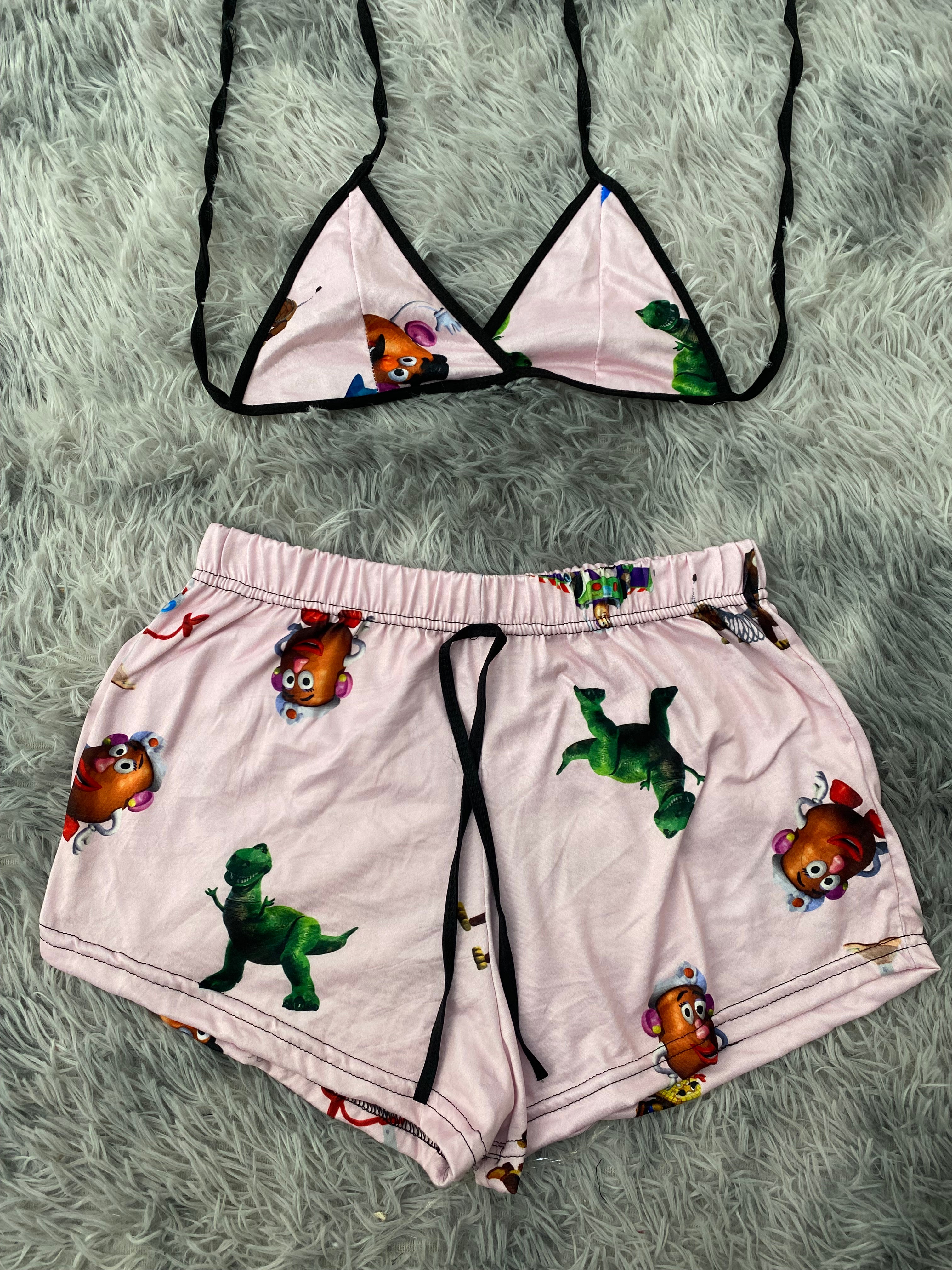 Toy Story Fondo Rosa Top Con Short Brush