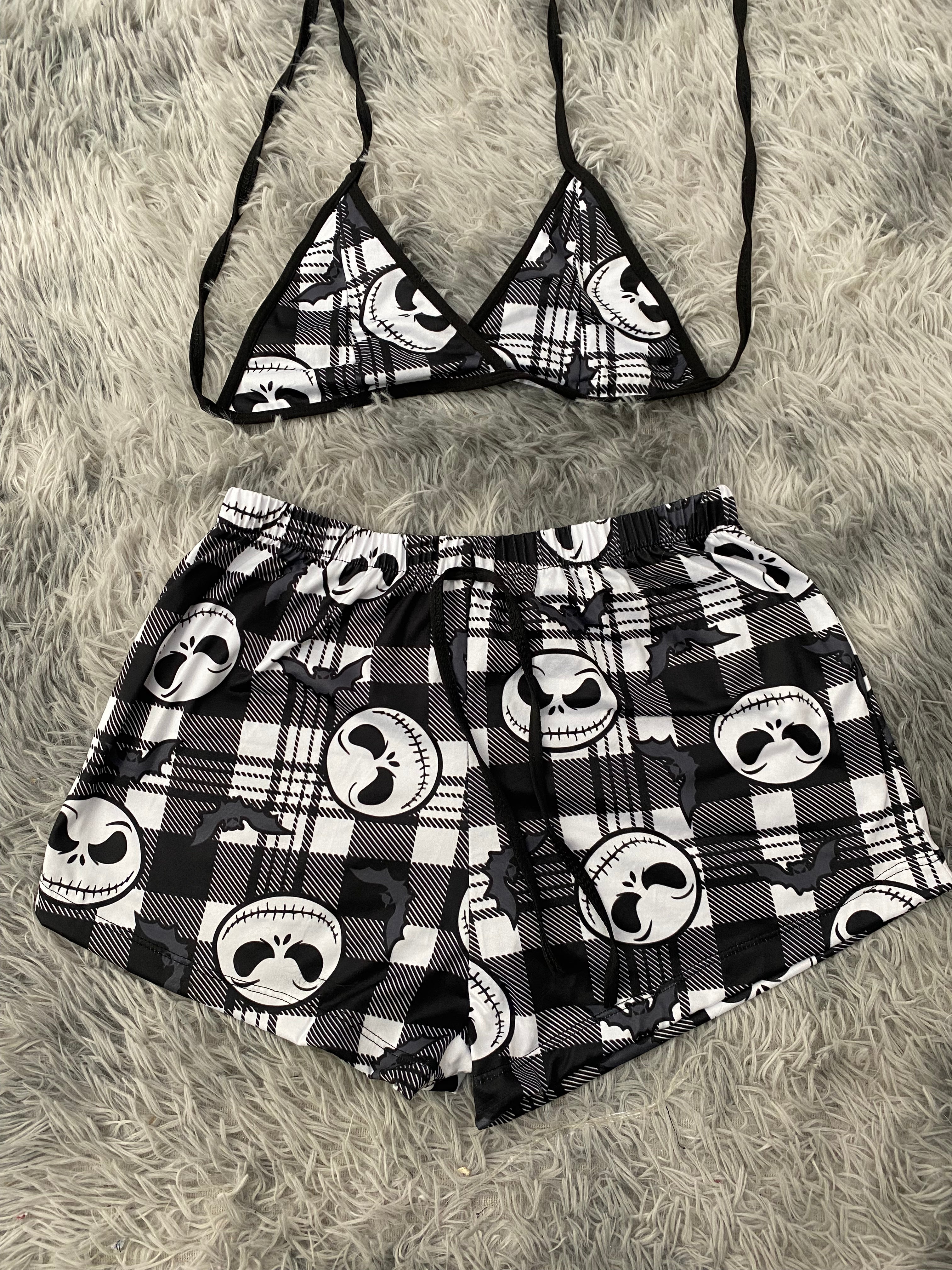 Jack cuadros rayados Top Con Short Unitalla De Brush