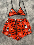 Hello kitty halloween fondo naranja Top Con Short Unitalla De Brush