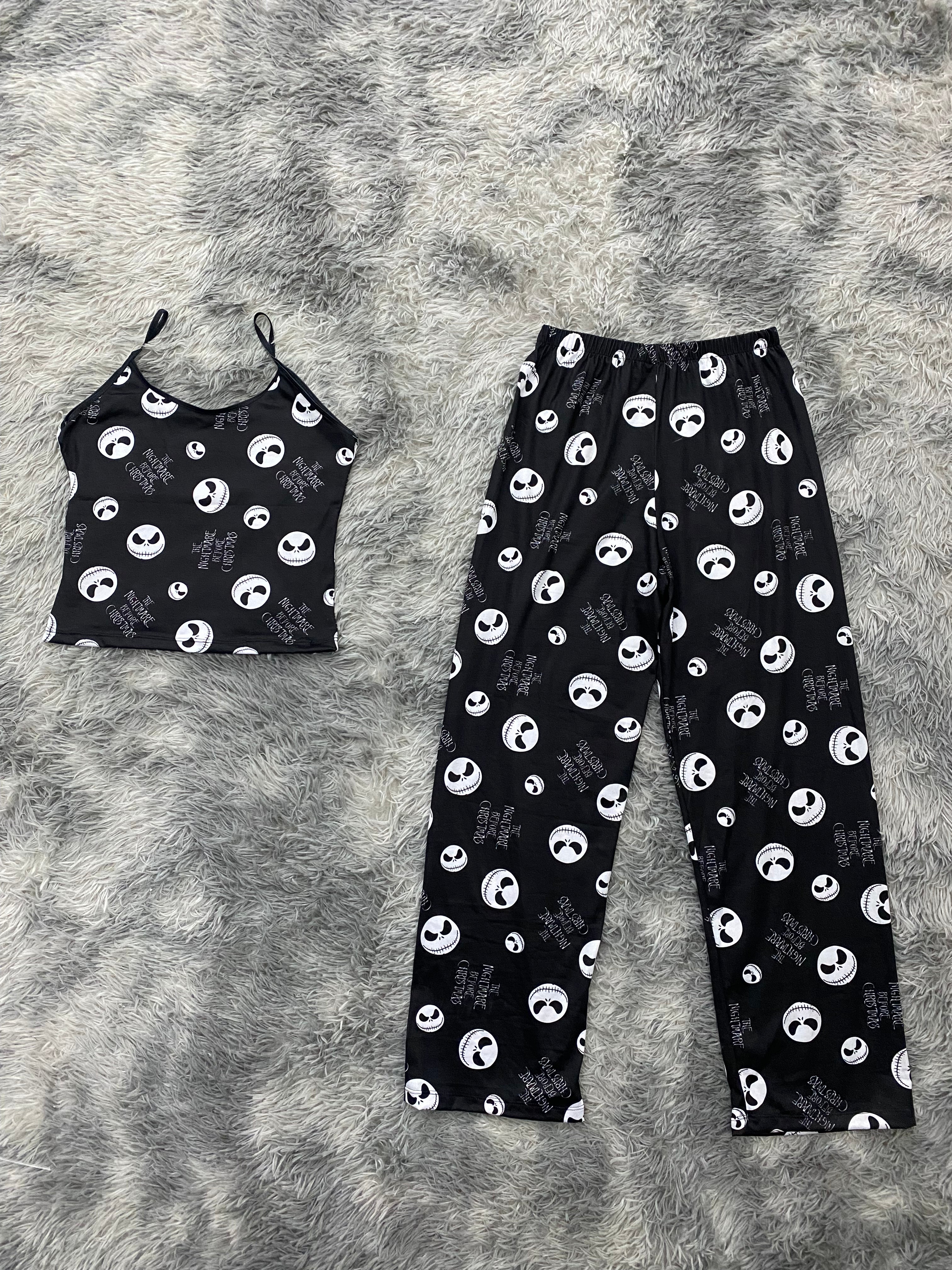 Jack letras blancas Blusa Con Pantalón Pijama De Dama
