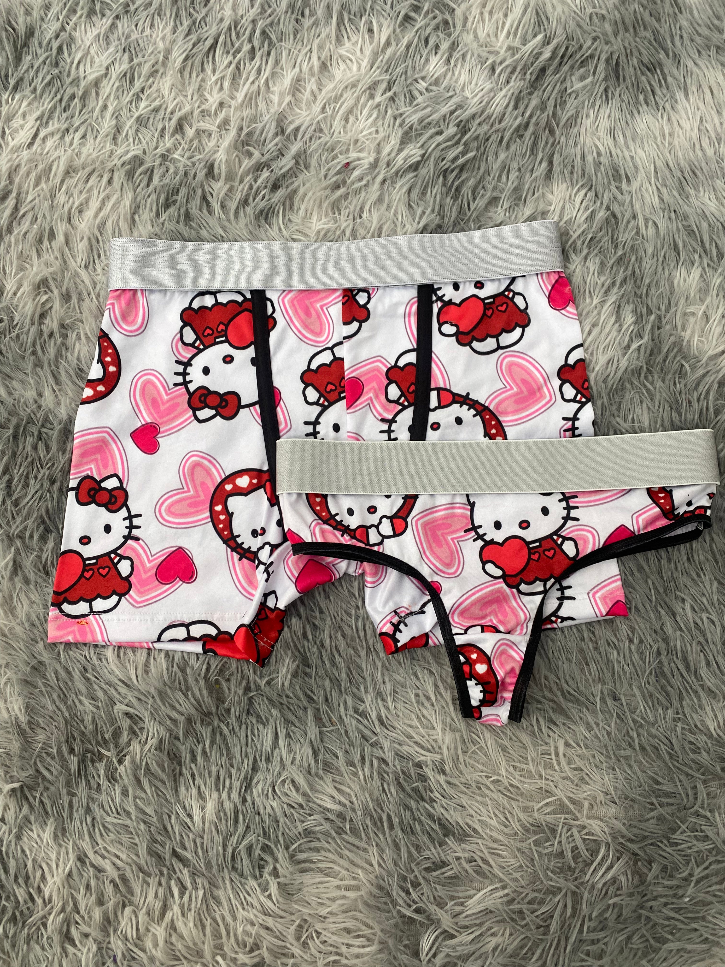 Hello Kitty Corazones Fondo Blanco Duo Unitalla Con Tanga