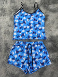 Stitch Flores Blusa Con Short
