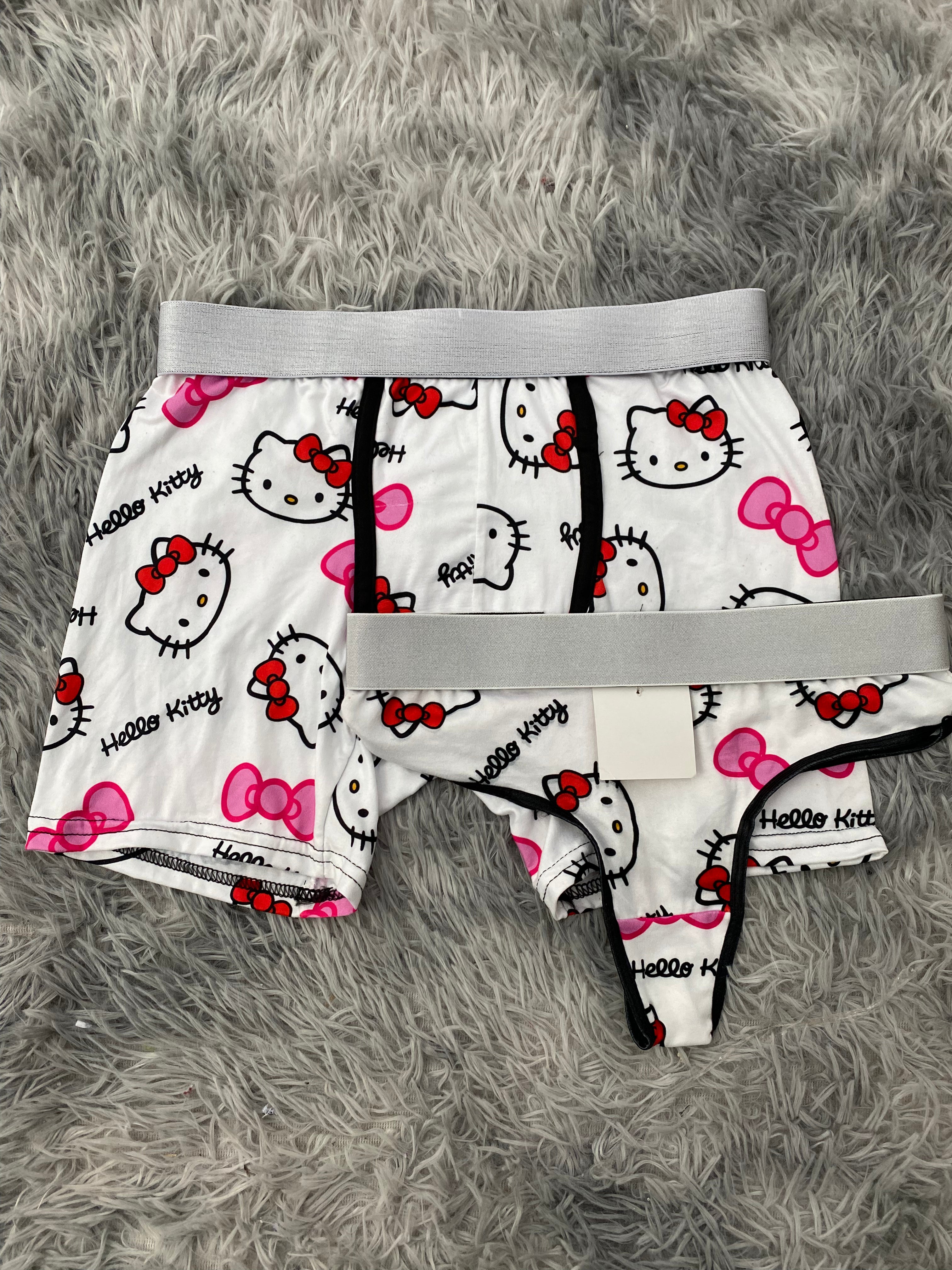 Hello Kitty Moños Fondo Blanco Duo Unitalla Con Tanga