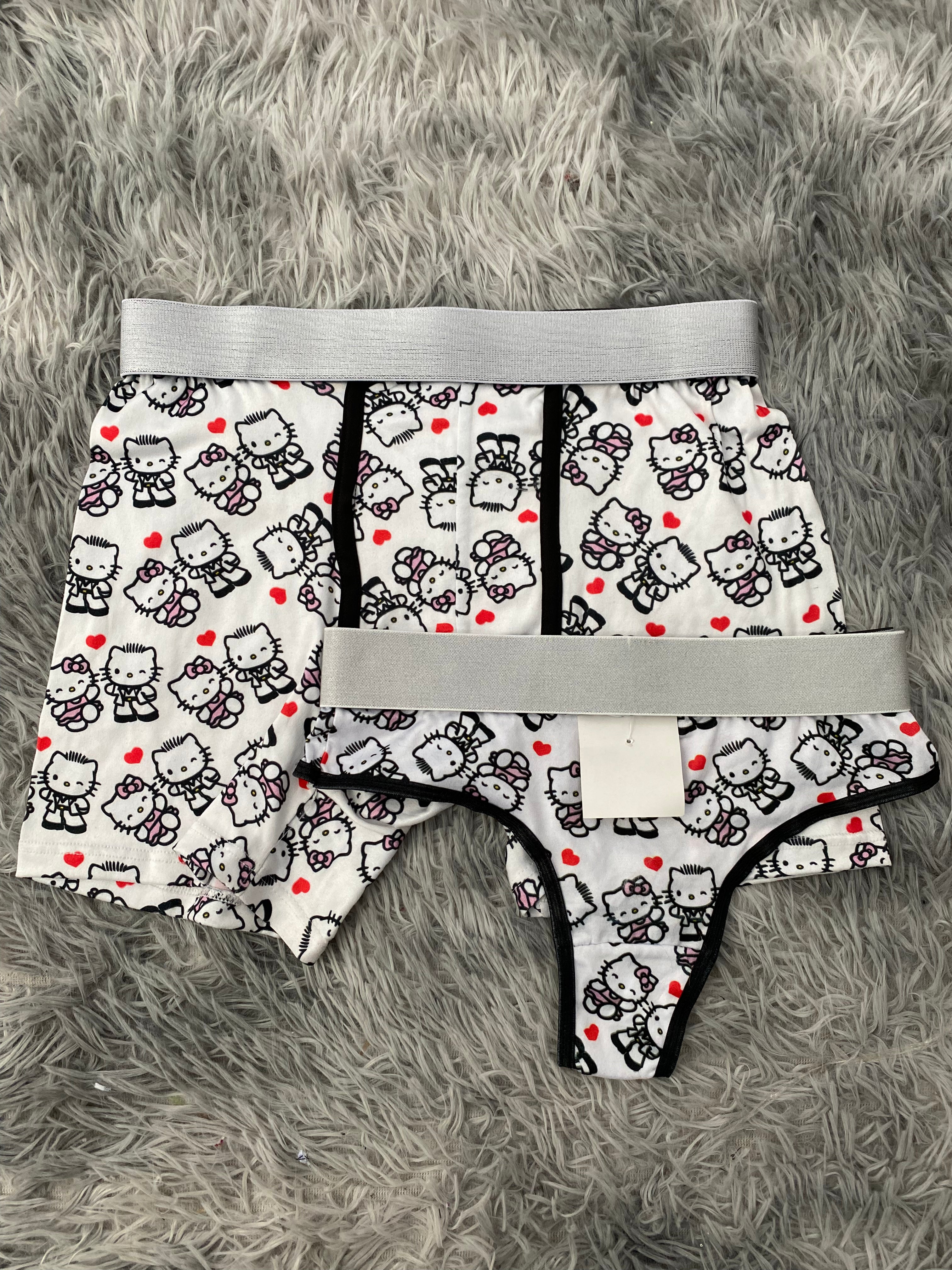 Hello Kitty Su Novio Fondo Blanco Duo Unitalla Con Tanga