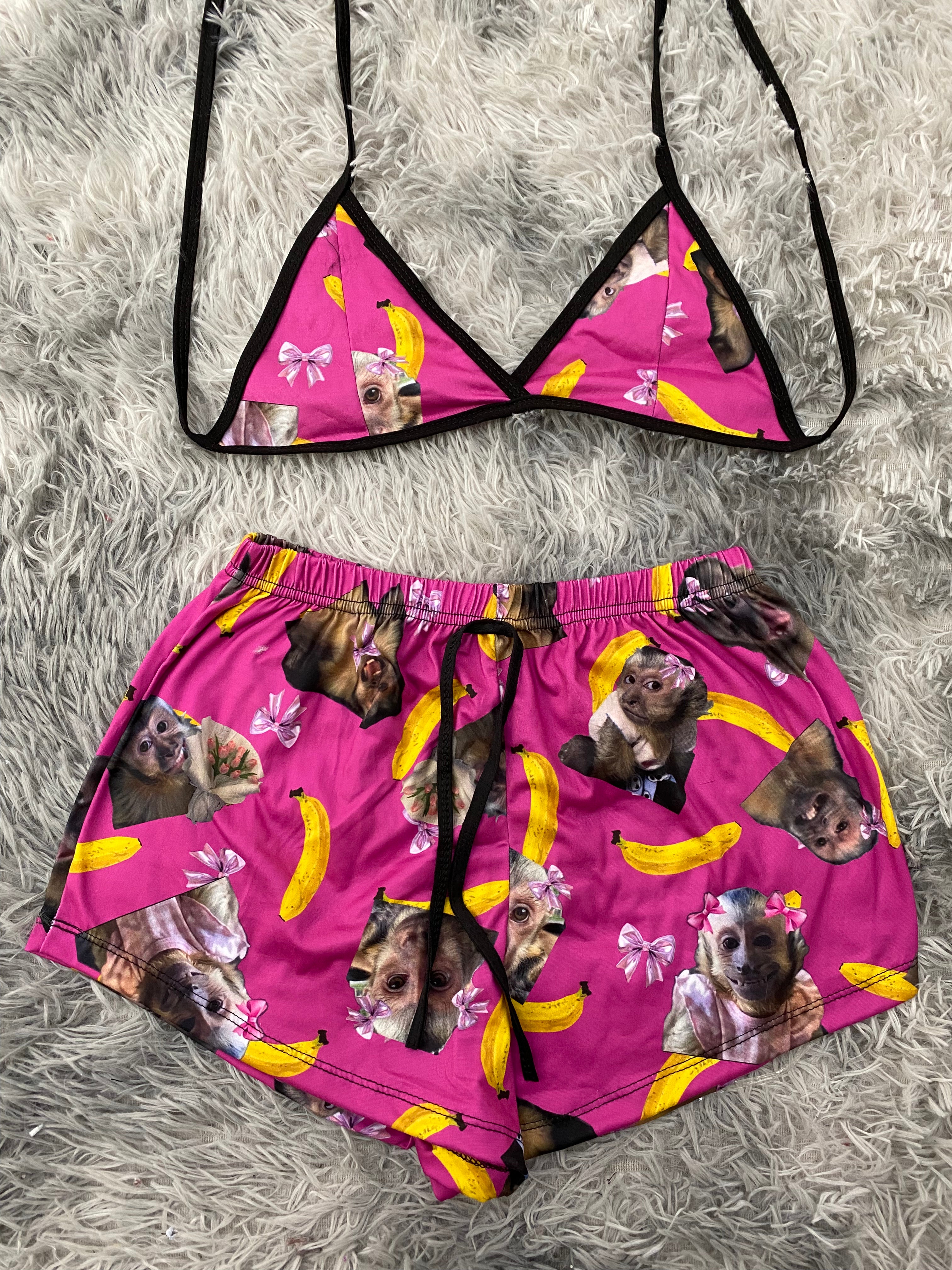 Changuitos Fondo Rosa Top Con Short Brush