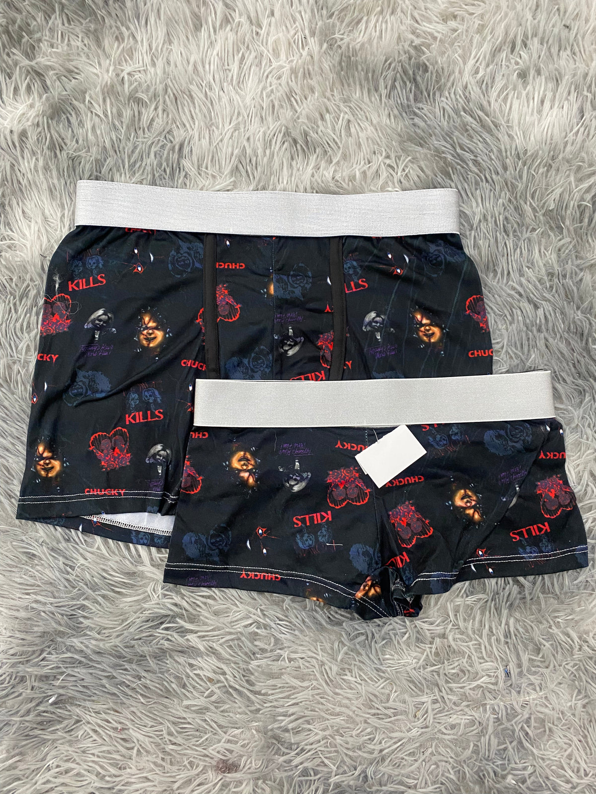 Chucky y su novia fondo negro Duo Unitalla Con boxer Xl