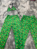 Grinch Sin Letra Duo De Pijama Afelpada
