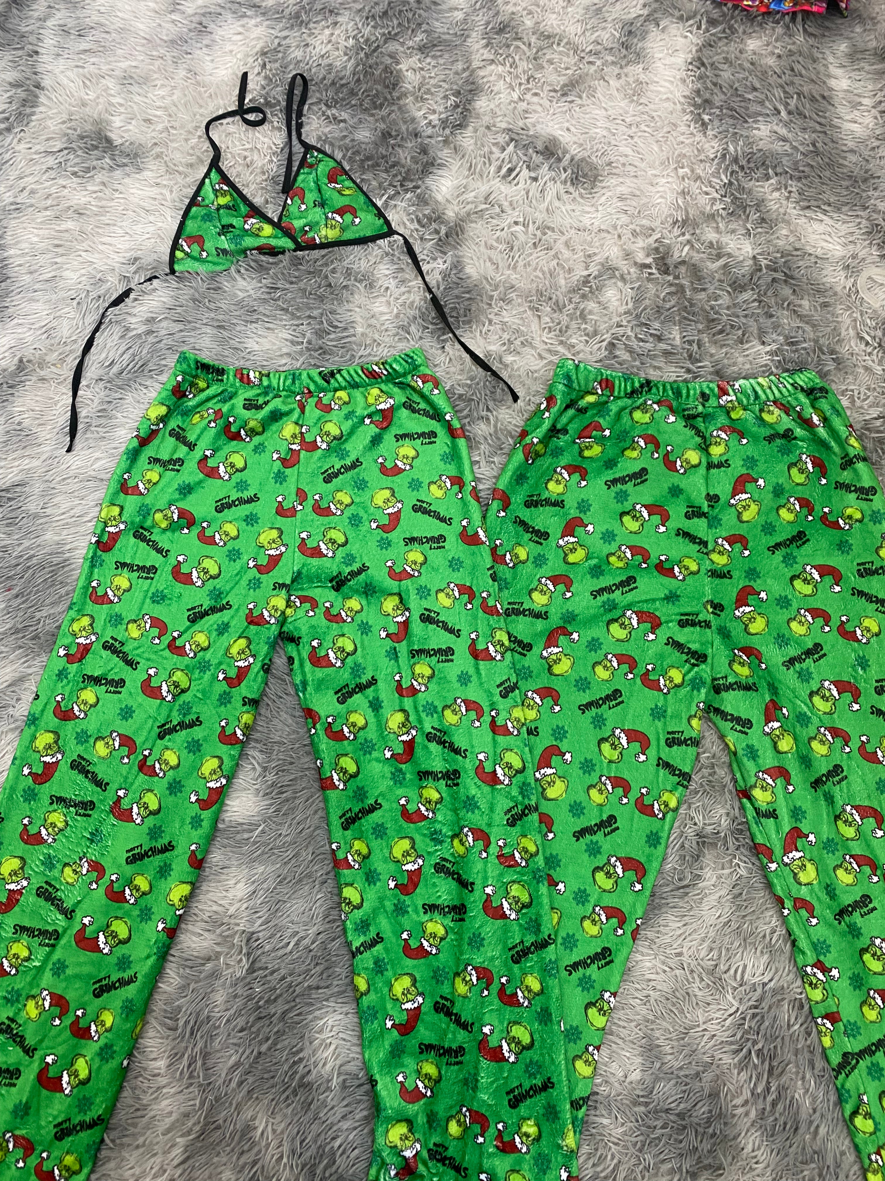 Grinch Sin Letra Duo De Pijama Afelpada