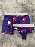 Spider Kitty Corazones Fondo Azul Duo Unitalla Con Tanga