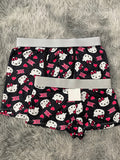Hello Kitty Corazones Y Puntos Fondo Negro Duo Con Boxer XL