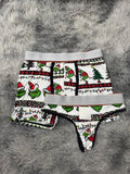 Grinch y luces de navidad blanco Duo Con Tanga Xl