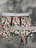 Grinch y regalos fondo blanco Duo Unitalla Con Tanga