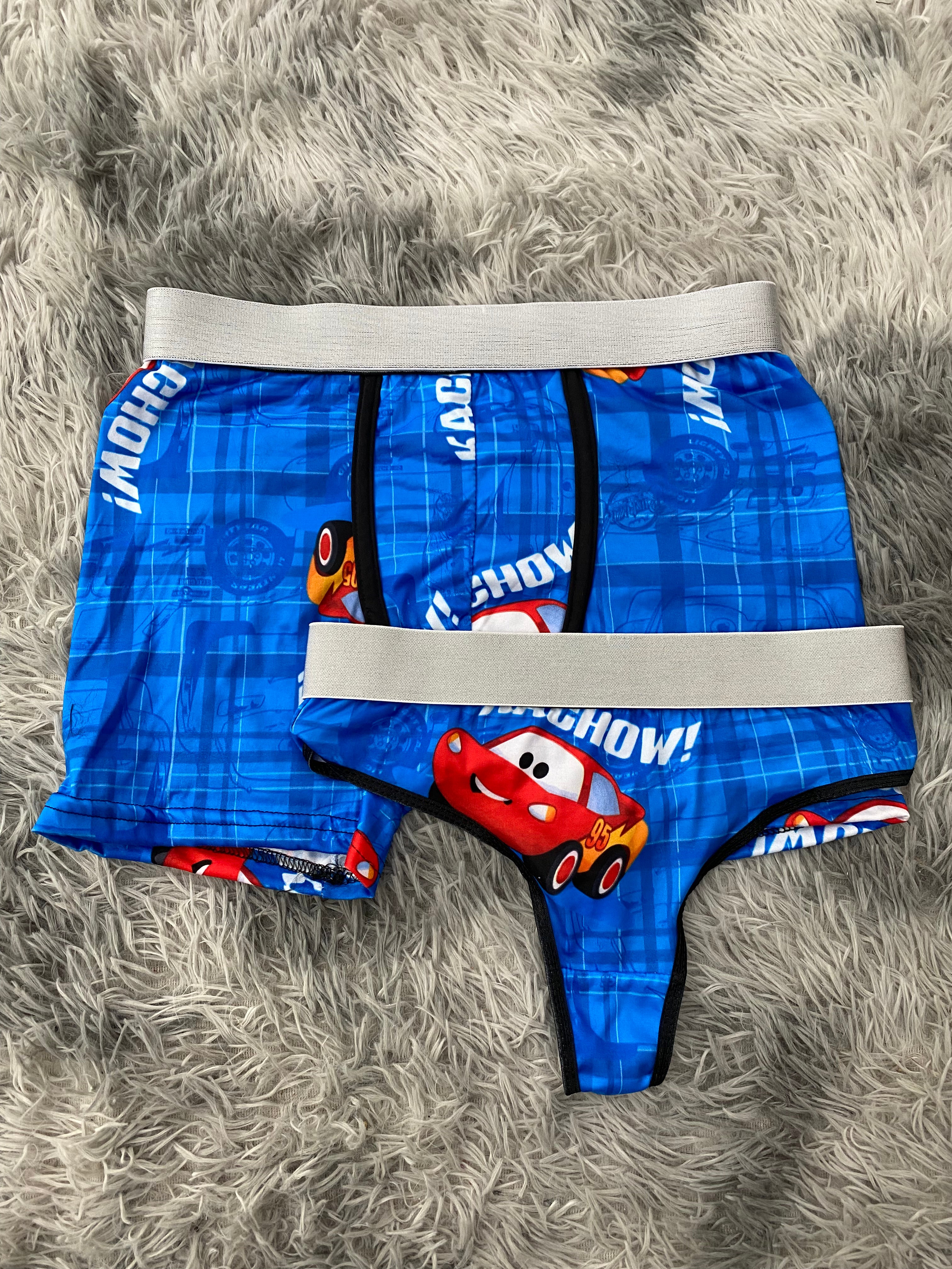Cars Cuadros Azules Duo Unitalla Con Tanga