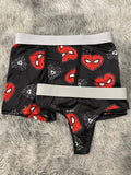 Spiderman Corazones Y Telarañas Fondo Negro Duo XL Con Tanga