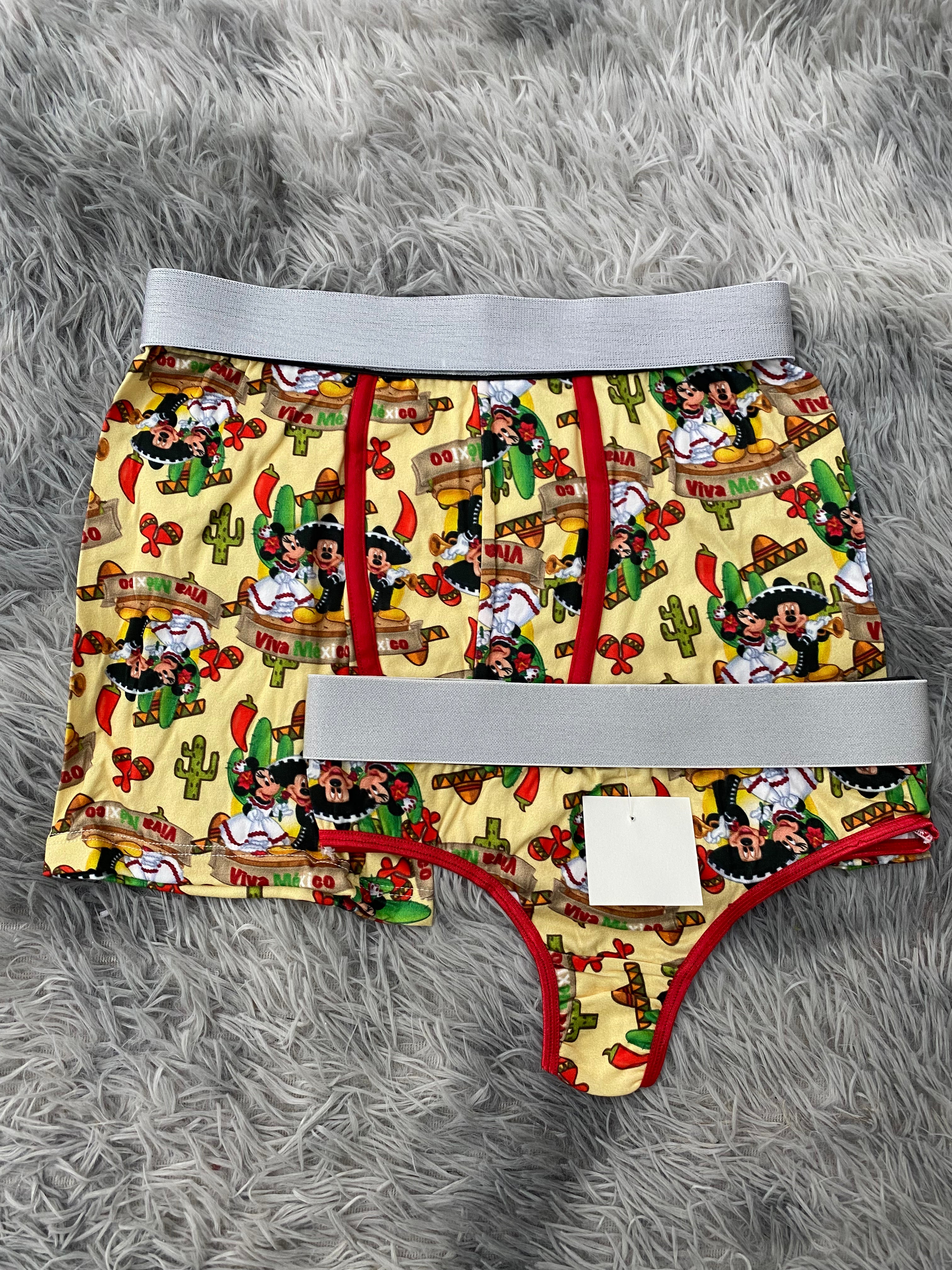Mickey Mouse Y Minnie Mouse Viva México Duo Unitalla Con Tanga