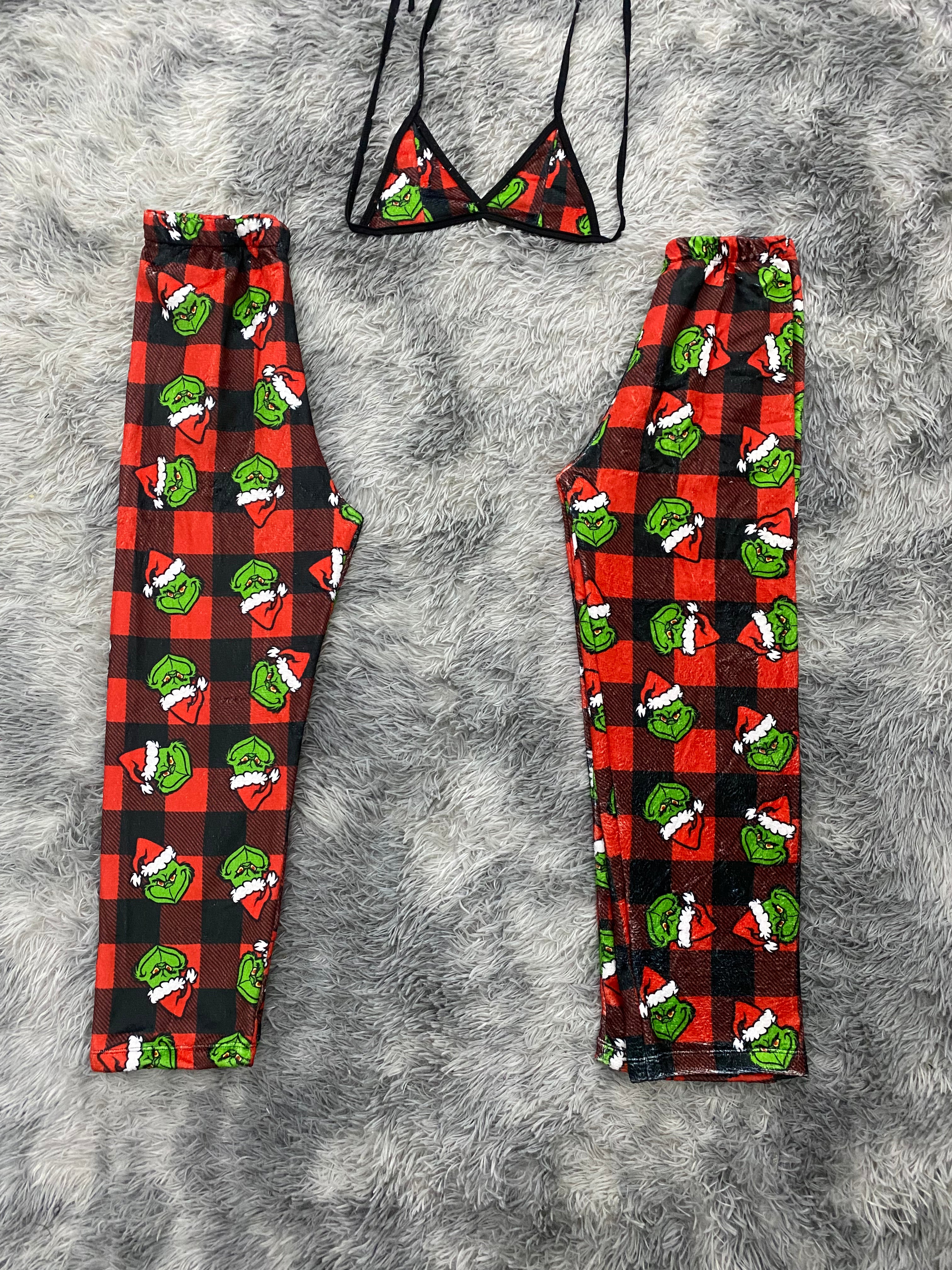Grinch cuadros rojos Pijama Afelpada
