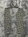 Grinch líneas blancas y negras Pijama Afelpada