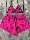 Juicy Fondo Rosa Top Con Short Brush
