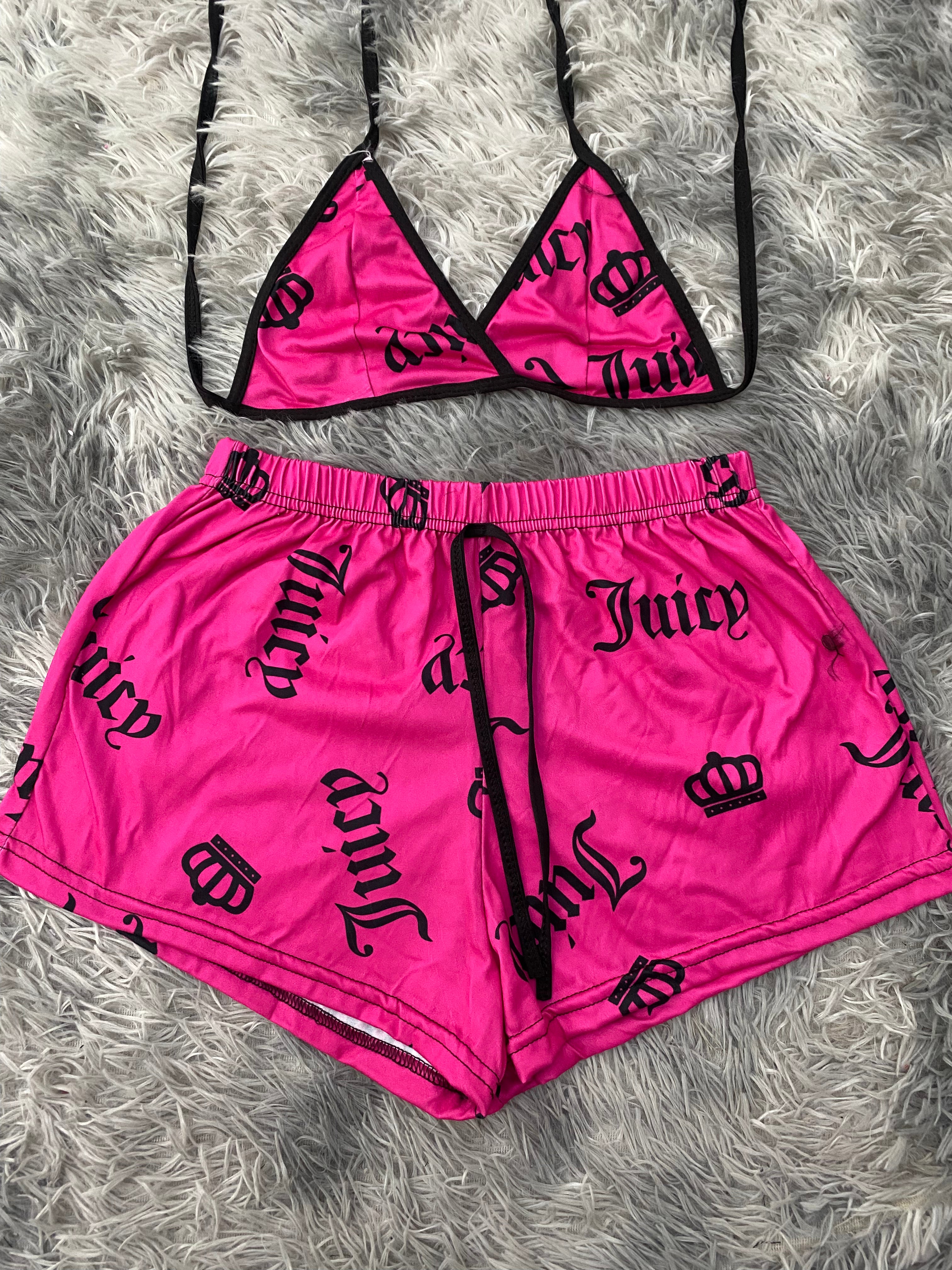 Juicy Fondo Rosa Top Con Short Brush