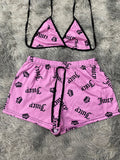 Juicy Coronas Fondo Rosa Top Con Short Brush