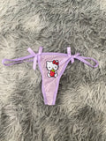 Hello Kitty Delgada Morado Tanga De Dama