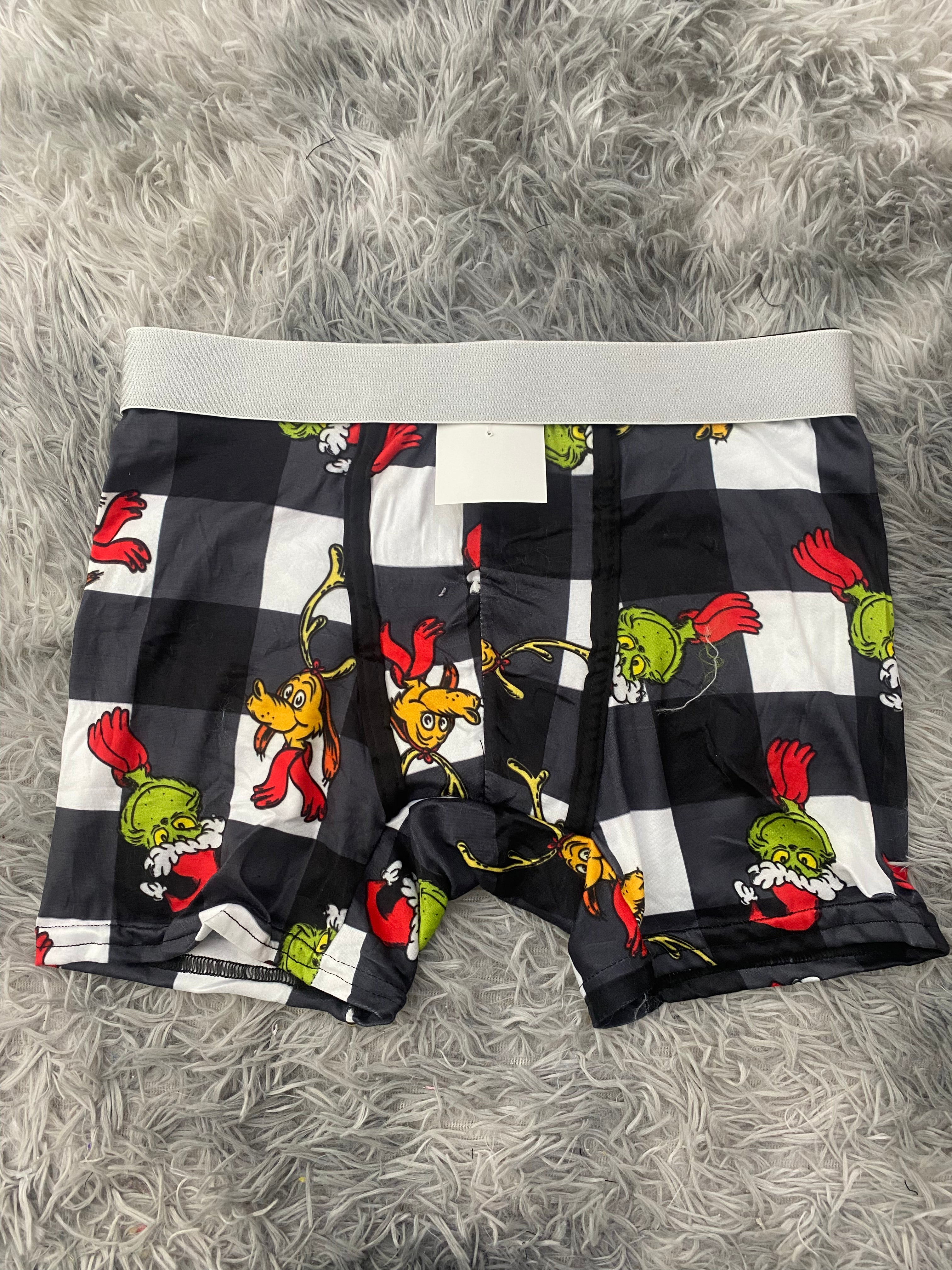 Grinch y Max cuadros blancos Boxer De Hombre unitalla