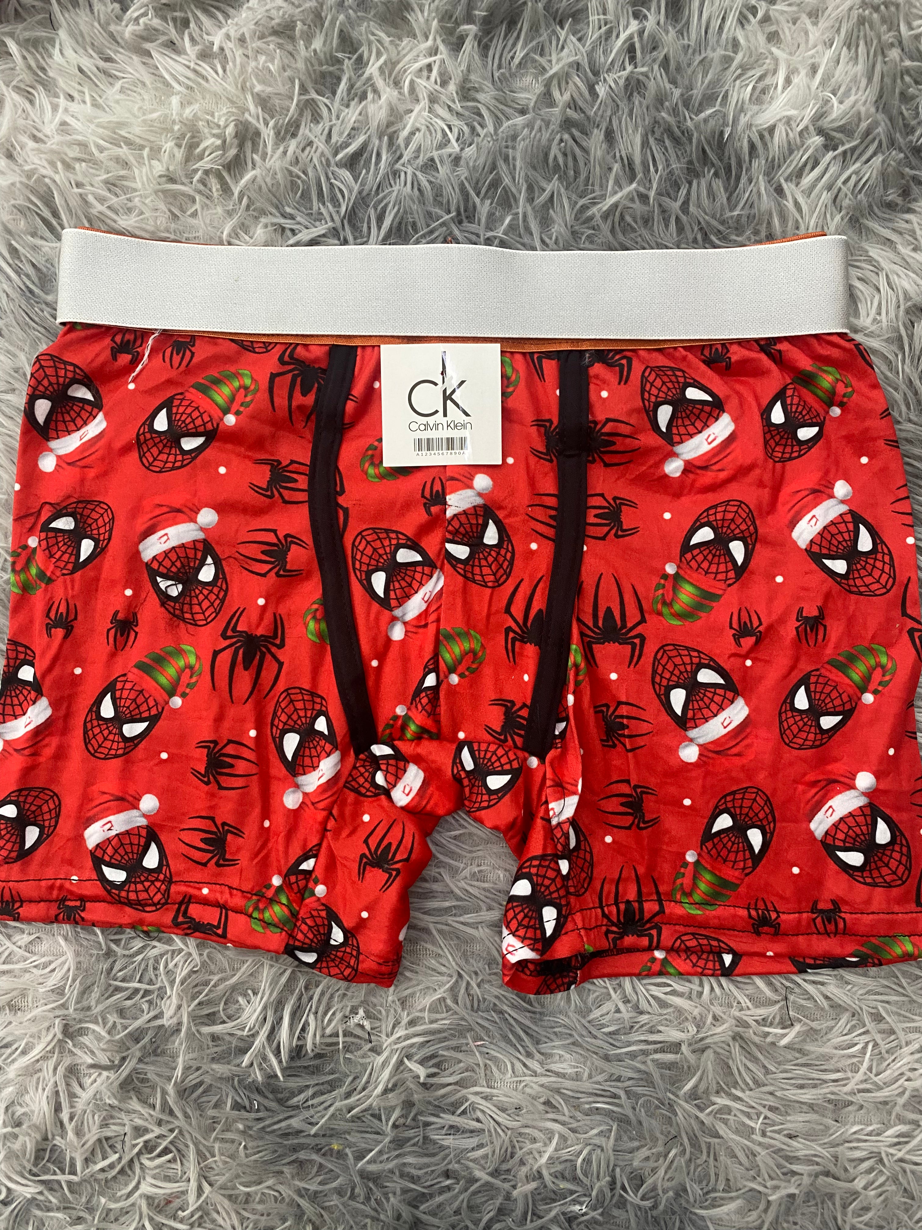 Spiderman gorro navideño verde Boxer De Hombre unitalla