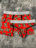 Grinch animado fondo rojo Duo Con Tanga Xl