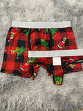 Grinch con árboles de navidad cuadros rojos Duo Con Tanga Xl