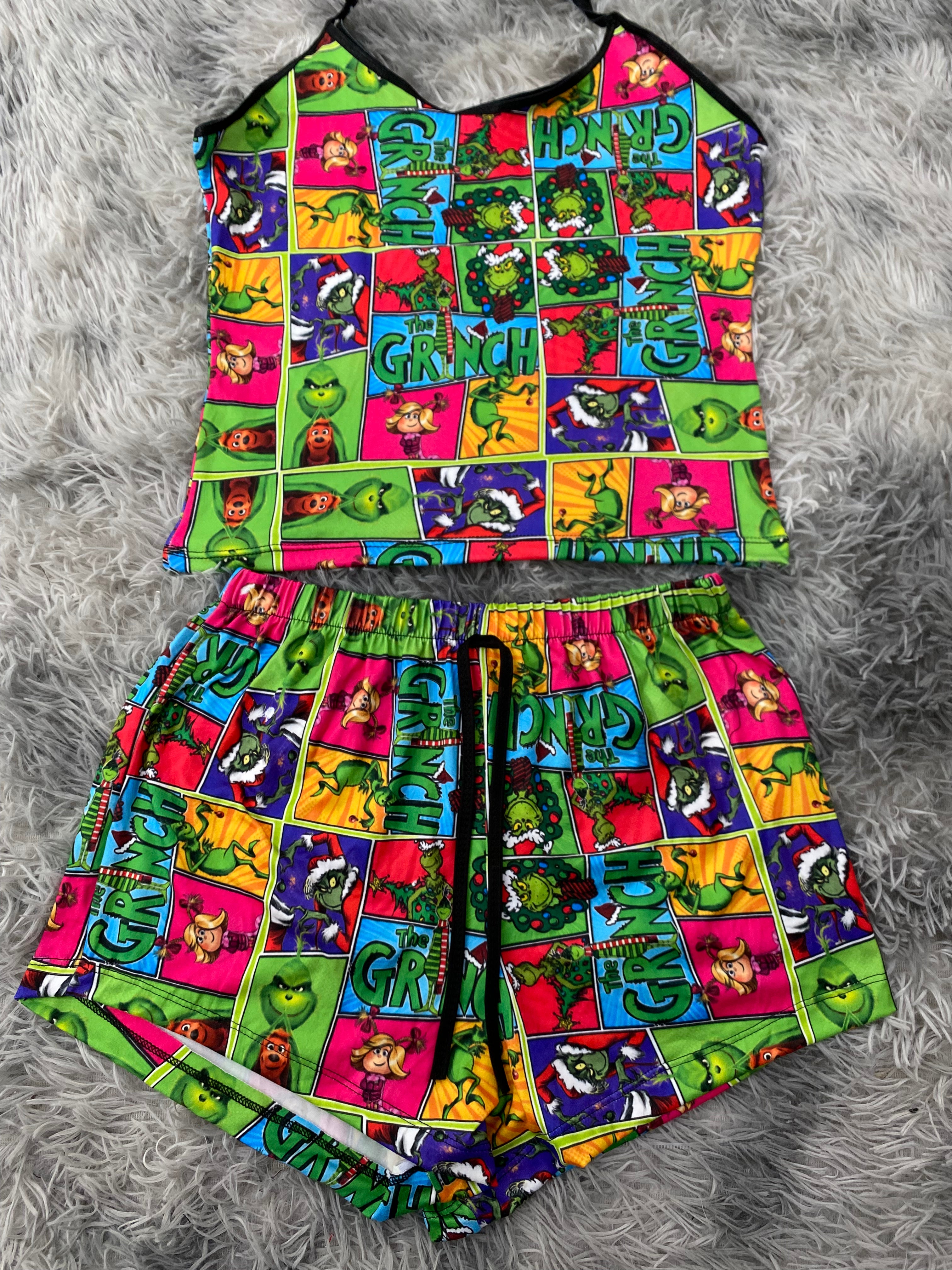 Grinch cuadros Unitalla Blusa Con Short brush