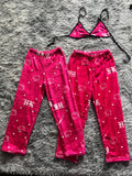Hello Kitty rosa letras góticas duo de pijama afelpada