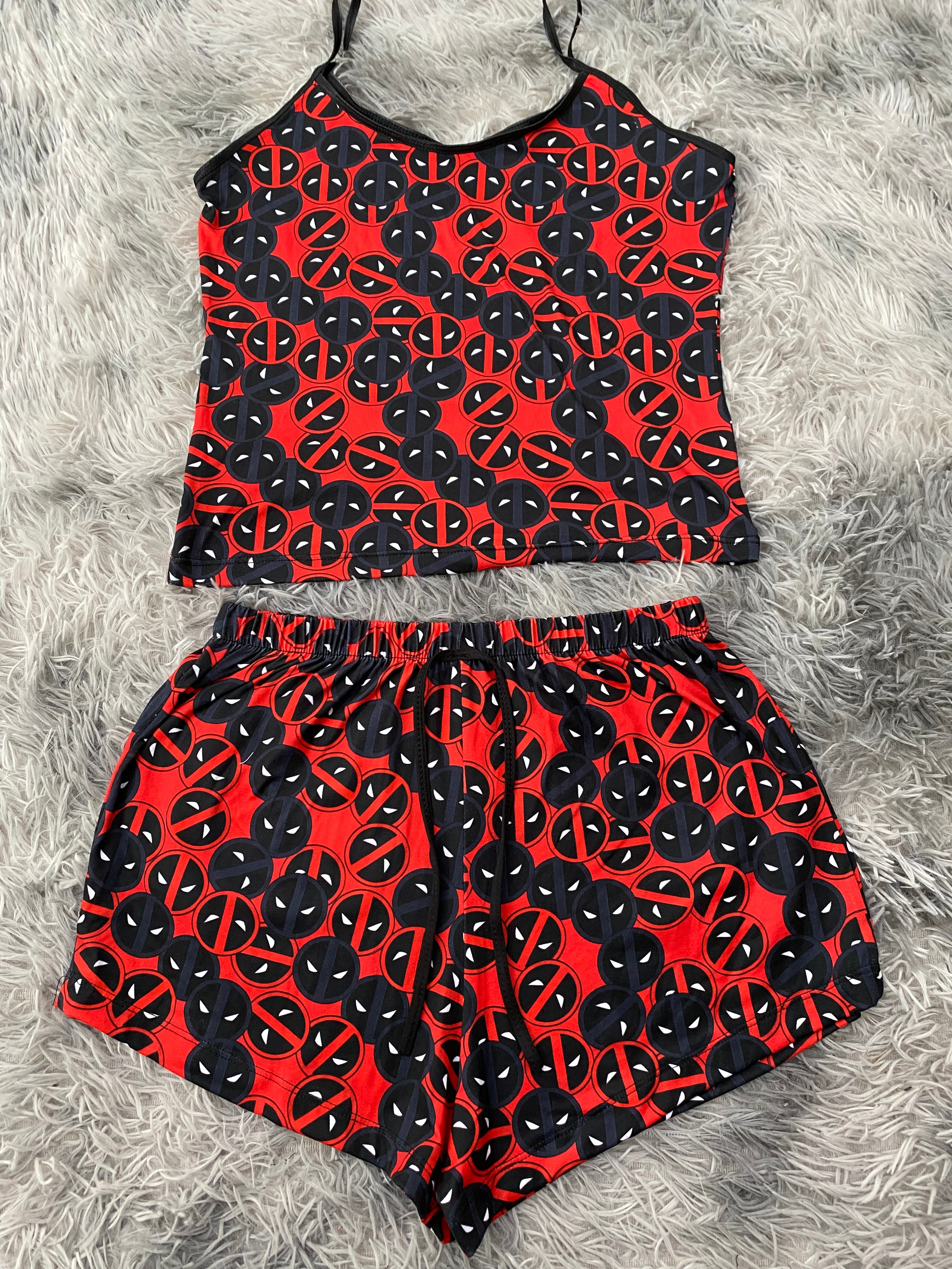 Deadpool Caras Blusa Con Short